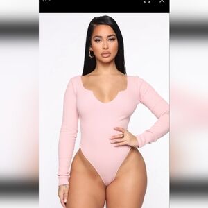 Fashion Nova- Last 💋 Kiss Ribbed Bodysuit- W Sz Small